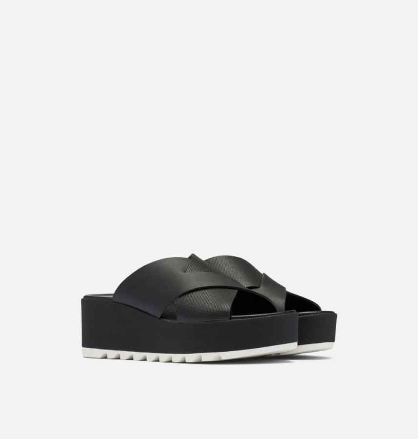 Sorel Australia Black-Sea Salt Women's Cameron Flatform Mule Wedge Sandal