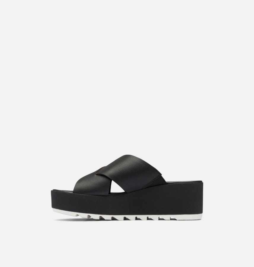 Sorel Australia Black-Sea Salt Women's Cameron Flatform Mule Wedge Sandal