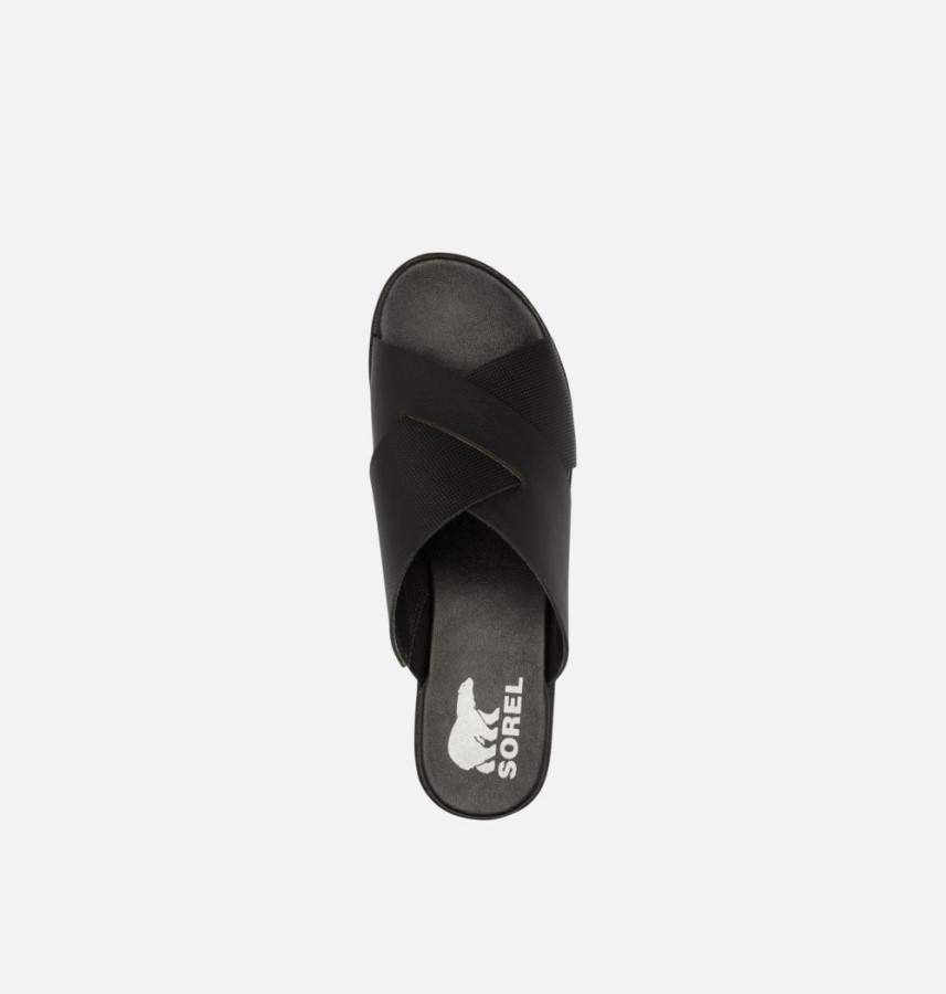 Sorel Australia Black-Sea Salt Women's Cameron Flatform Mule Wedge Sandal
