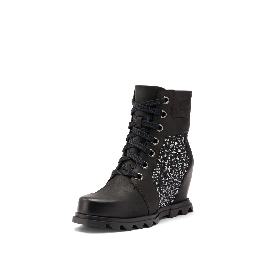 Sorel Australia Black Sea Salt Women's Joan Of Arctic Wedge Iii Lexie Boot Waterproof Leather Wedge Boots