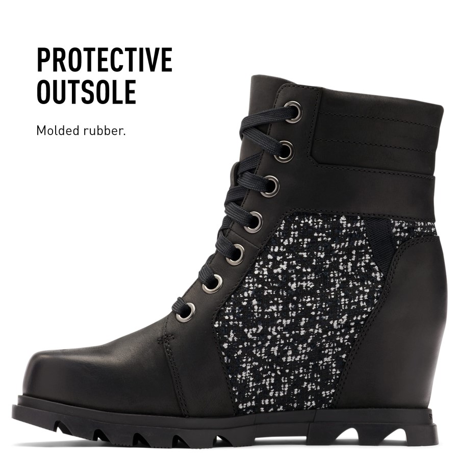 Sorel Australia Black Sea Salt Women's Joan Of Arctic Wedge Iii Lexie Boot Waterproof Leather Wedge Boots