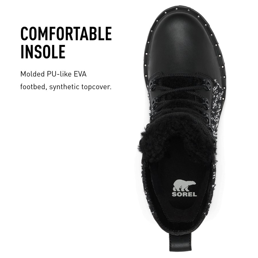 Sorel Australia Black-Sea Salt Women's Lennox Lace Cozy Rain Boot