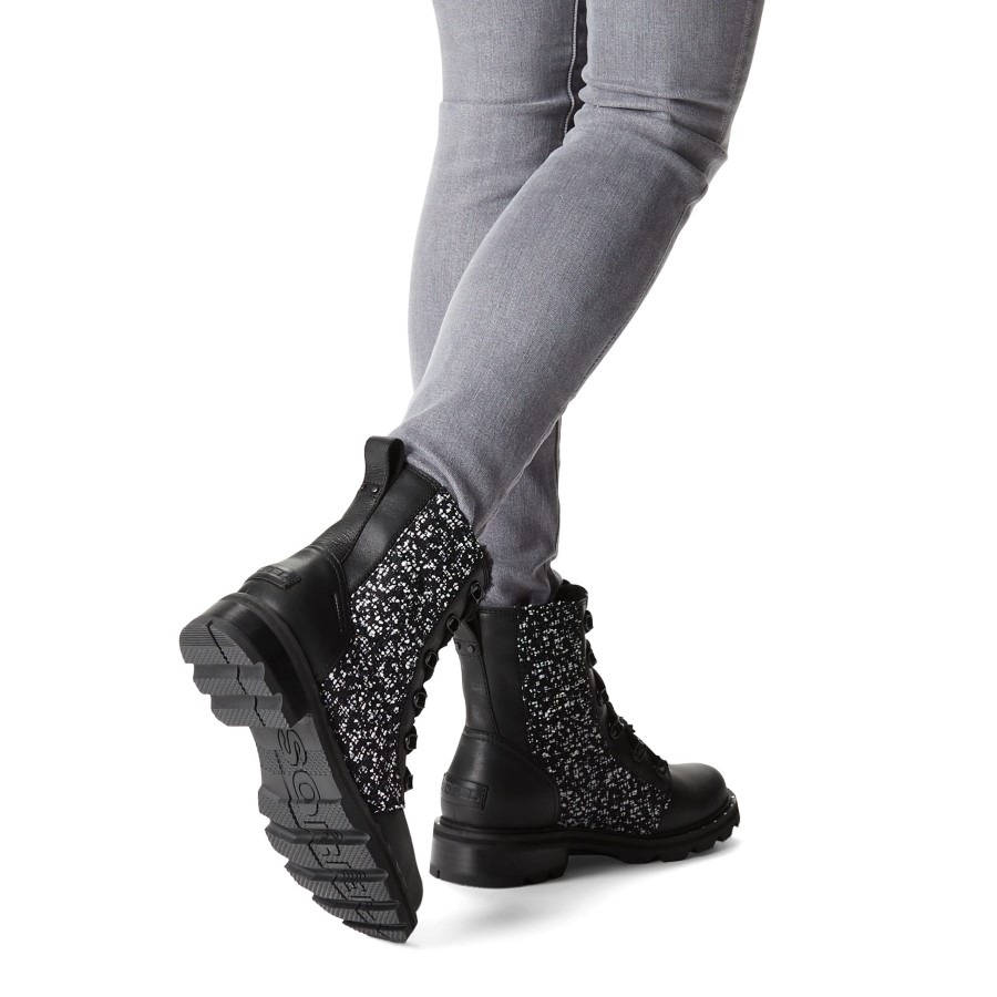 Sorel Australia Black-Sea Salt Women's Lennox Lace Cozy Rain Boot