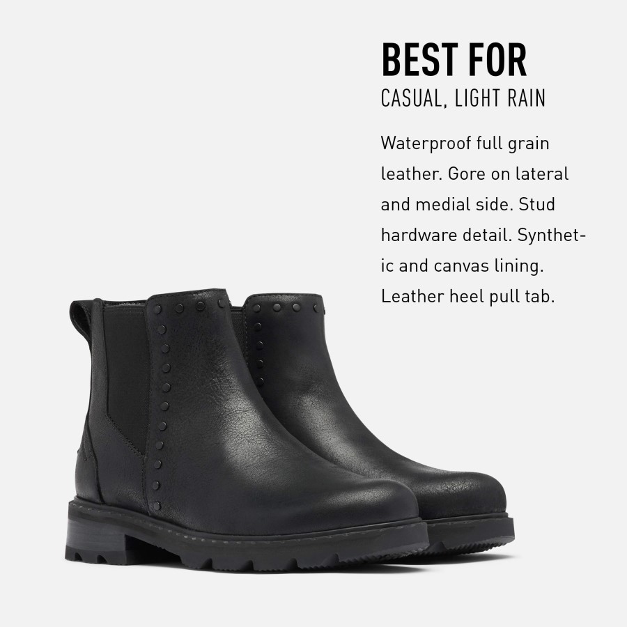 Sorel Australia Black Women's Lennox Chelsea Stud Boot Waterproof
