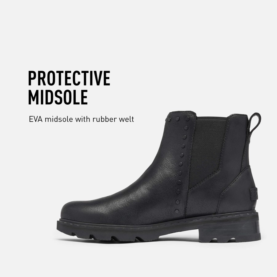 Sorel Australia Black Women's Lennox Chelsea Stud Boot Waterproof