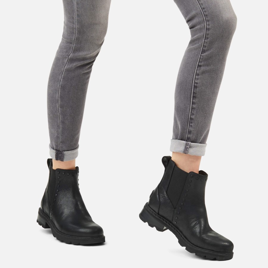 Sorel Australia Black Women's Lennox Chelsea Stud Boot Waterproof