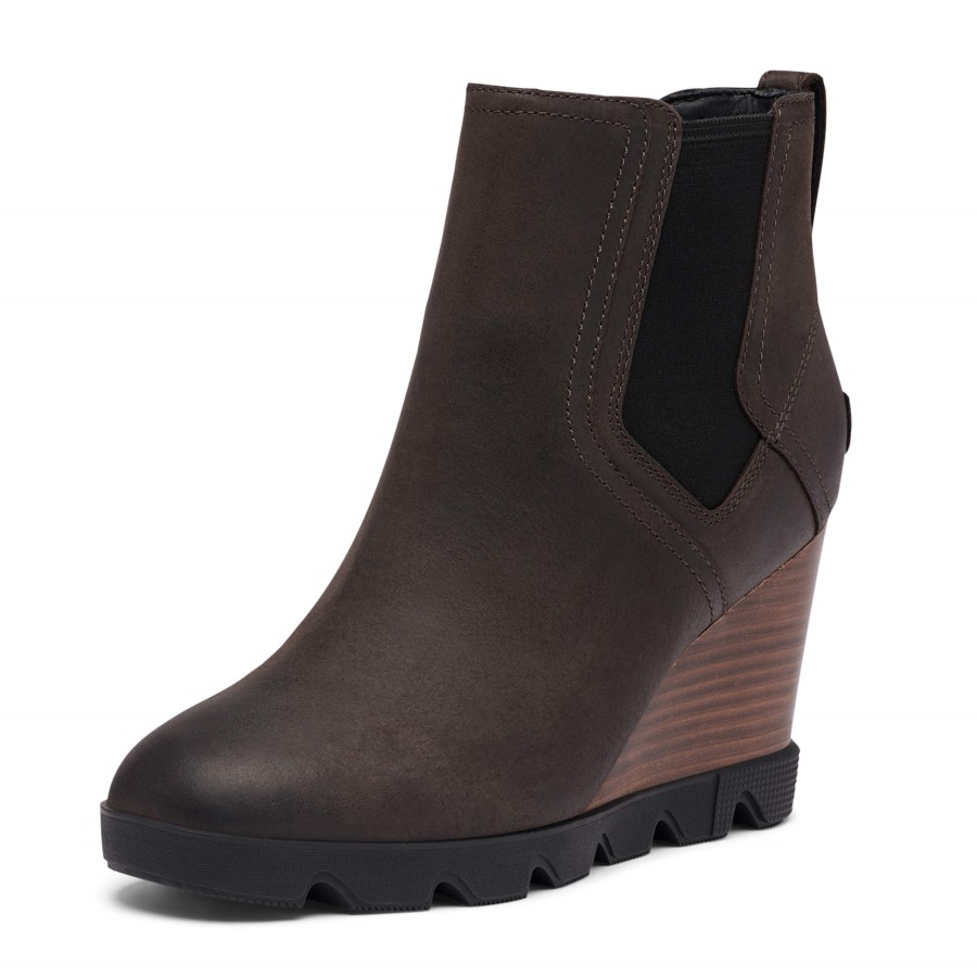 Sorel Australia Blackened Brown/White Women's Joan Uptown Chelsea Rain Waterproof