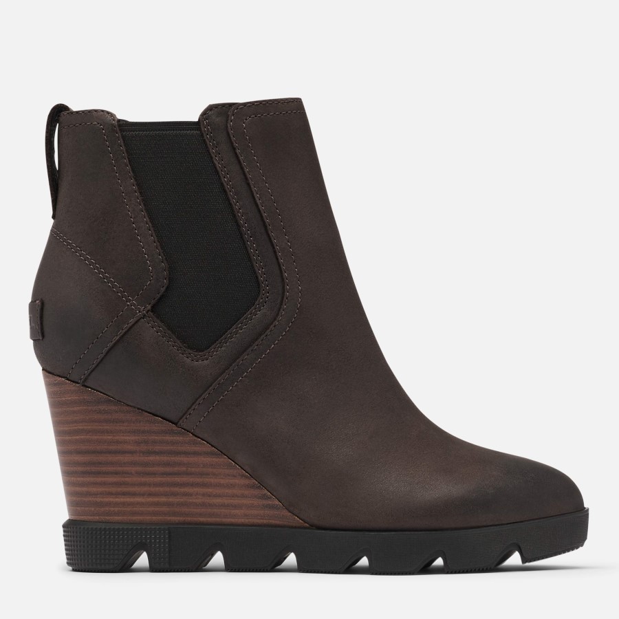 Sorel Australia Blackened Brown/White Women's Joan Uptown Chelsea Rain Waterproof
