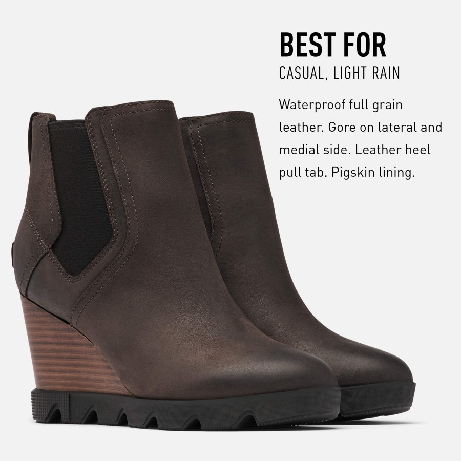Sorel Australia Blackened Brown/White Women's Joan Uptown Chelsea Rain Waterproof