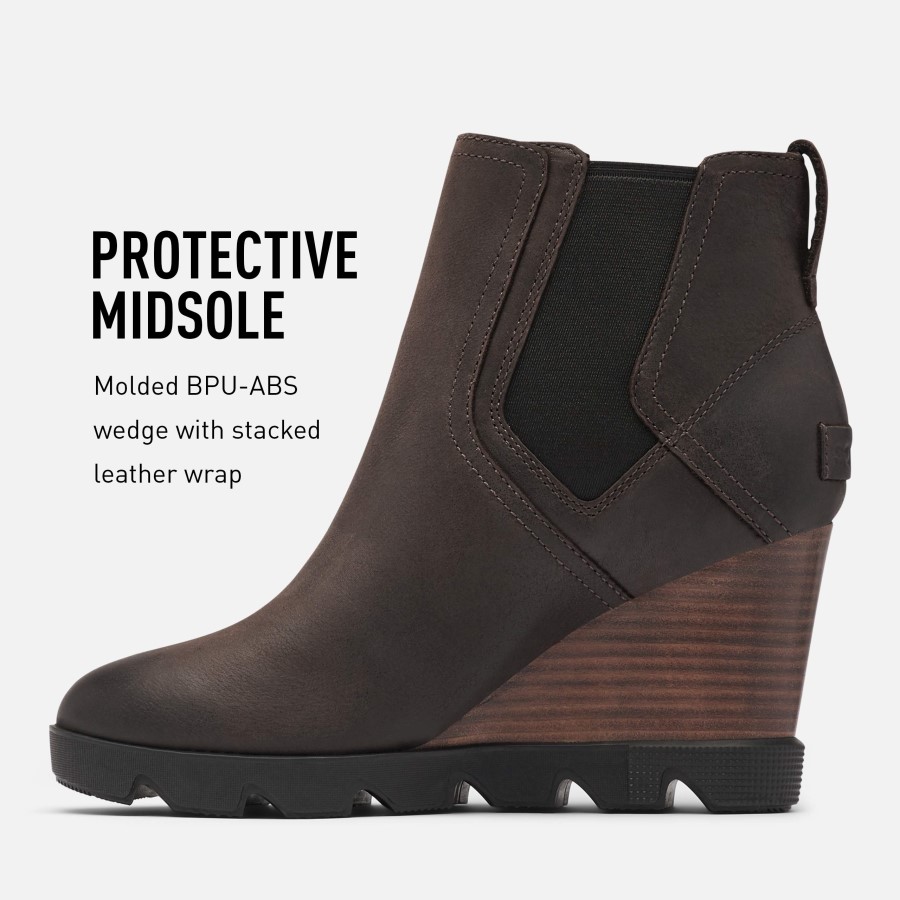 Sorel Australia Blackened Brown/White Women's Joan Uptown Chelsea Rain Waterproof