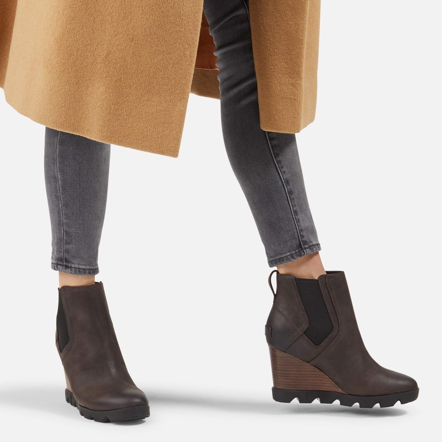 Sorel Australia Blackened Brown/White Women's Joan Uptown Chelsea Rain Waterproof