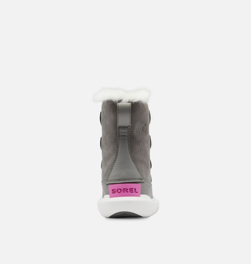 Sorel Australia Children's Explorer Lace Boot Quarry-Bright Lavender