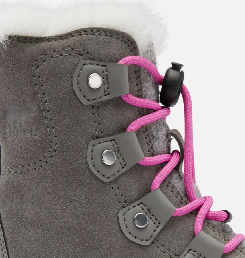 Sorel Australia Children's Explorer Lace Boot Quarry-Bright Lavender