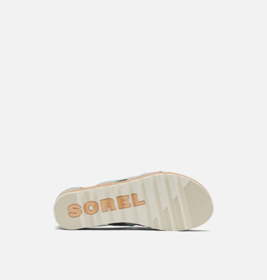 Sorel Australia Crushed Blue-Chalk Women's Cameron Flatform Lace Wedge Sandal