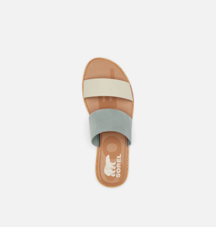Sorel Australia Crushed Blue-Chalk Women's Ella Ii Slide Sandal