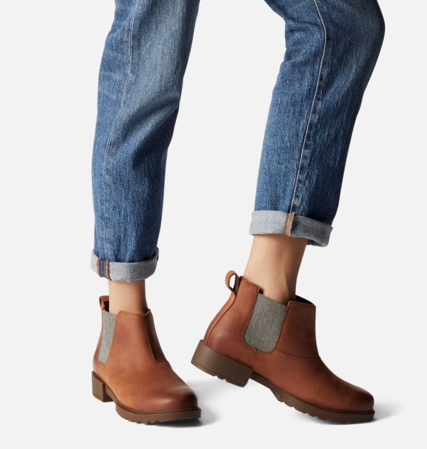 Sorel Australia Dark Amber-Tobacco Women's Emelie Ii Chelsea Bootie