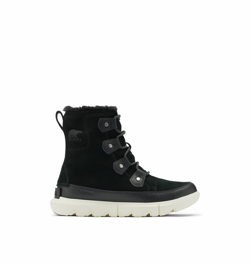 Sorel Australia Explorer Ii Joan Faux Fur Ankle Boots Black/Grey