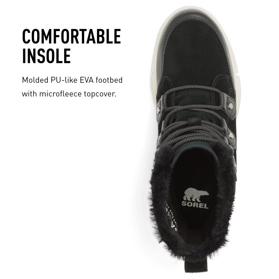 Sorel Australia Explorer Ii Joan Faux Fur Ankle Boots Black/Grey