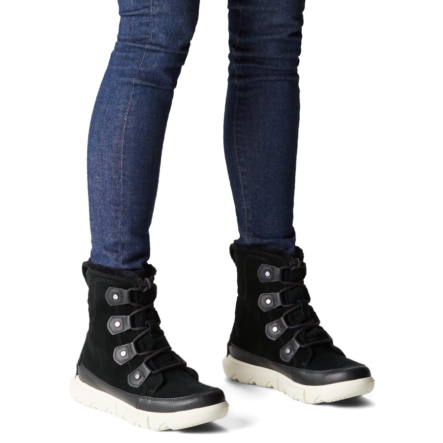 Sorel Australia Explorer Ii Joan Faux Fur Ankle Boots Black/Grey