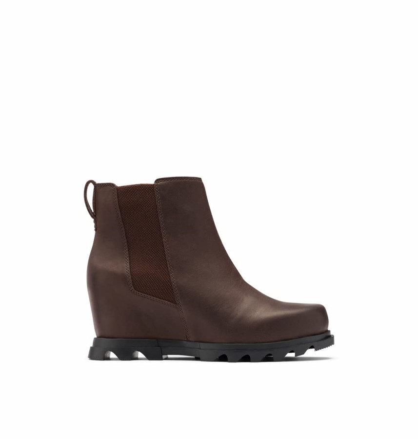 Sorel Australia Hazelnut Leather-Blackened Brown Women's Joan Of Arctic Wedge Iii Chelsea Boot