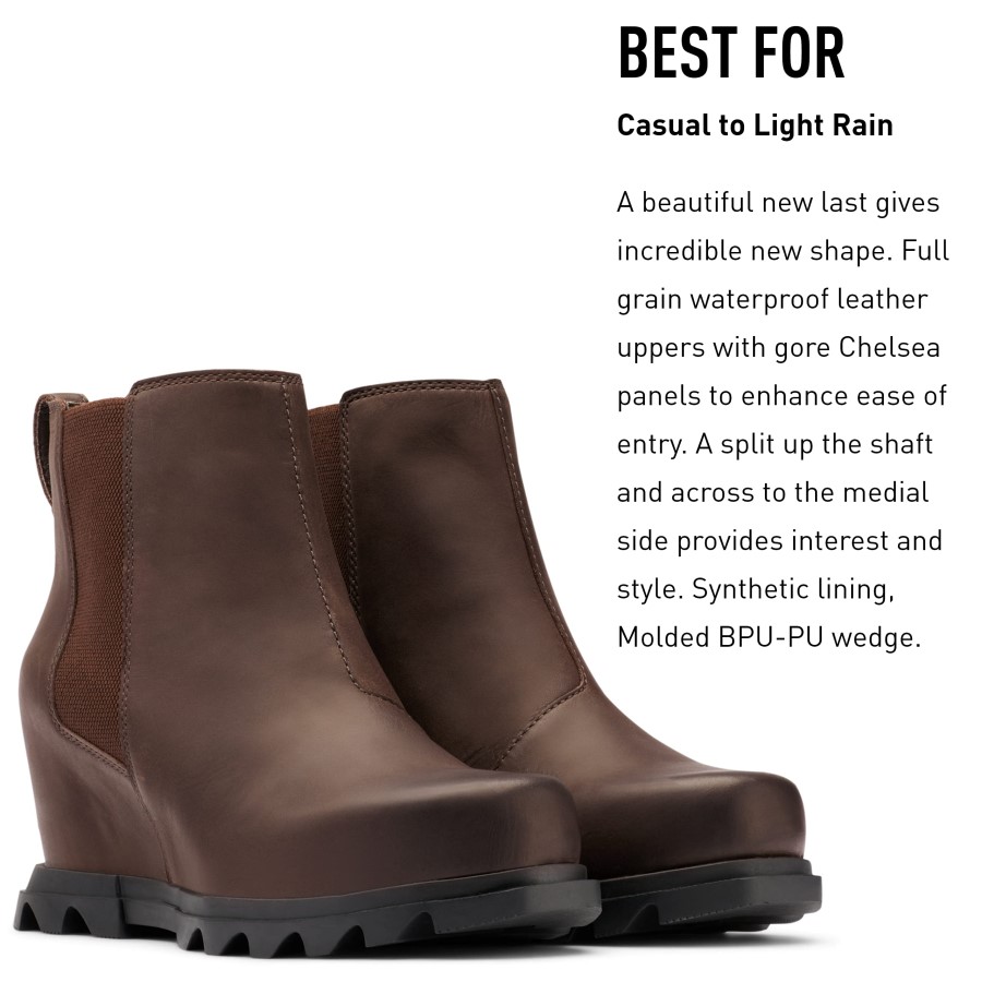 Sorel Australia Hazelnut Leather-Blackened Brown Women's Joan Of Arctic Wedge Iii Chelsea Boot