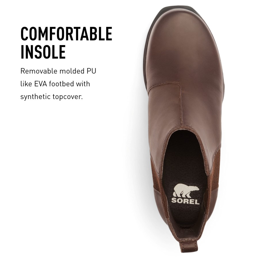 Sorel Australia Hazelnut Leather-Blackened Brown Women's Joan Of Arctic Wedge Iii Chelsea Boot