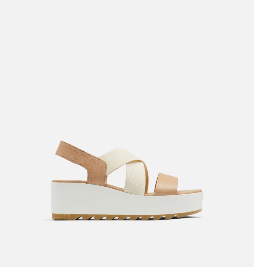 Sorel Australia Honest Beige-Chalk Women's Cameron Flatform Slingback Wedge Sandal