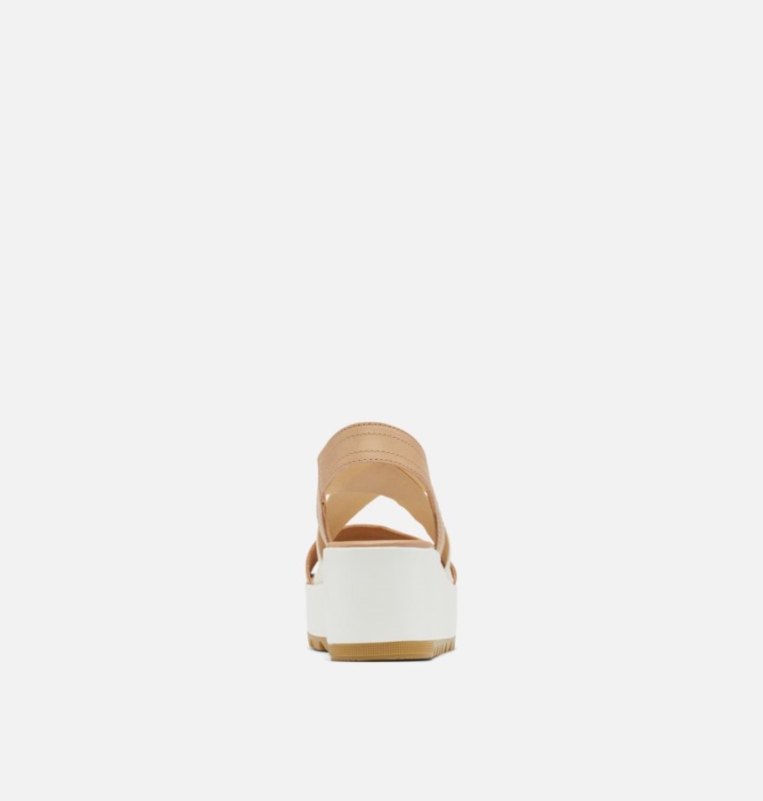 Sorel Australia Honest Beige-Chalk Women's Cameron Flatform Slingback Wedge Sandal