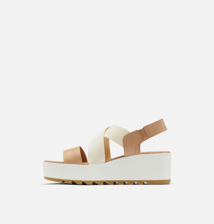 Sorel Australia Honest Beige-Chalk Women's Cameron Flatform Slingback Wedge Sandal