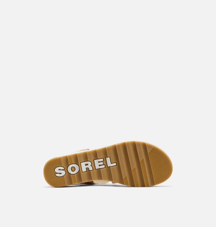 Sorel Australia Honest Beige-Chalk Women's Cameron Flatform Slingback Wedge Sandal