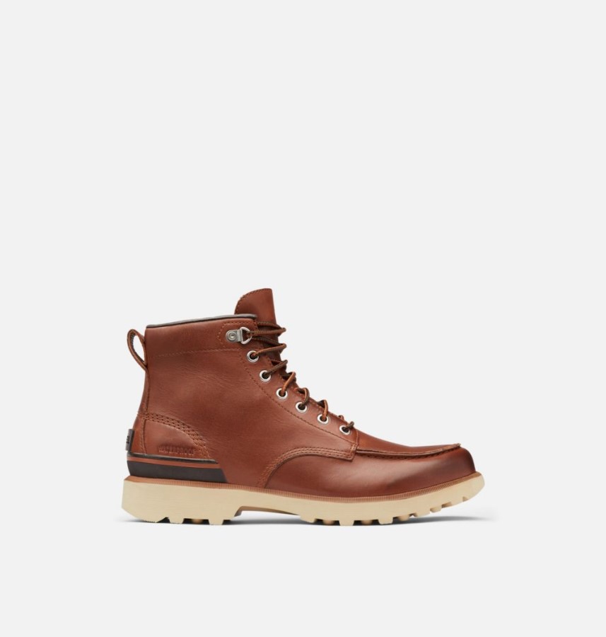 Sorel Australia Men's Caribou Moc Boot Dark Caramel-Oatmeal