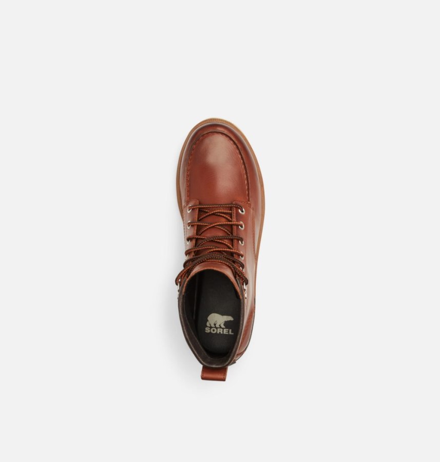 Sorel Australia Men's Caribou Moc Boot Dark Caramel-Oatmeal
