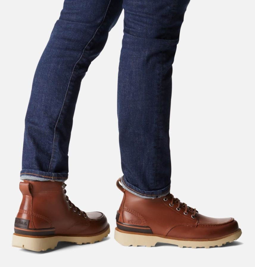 Sorel Australia Men's Caribou Moc Boot Dark Caramel-Oatmeal