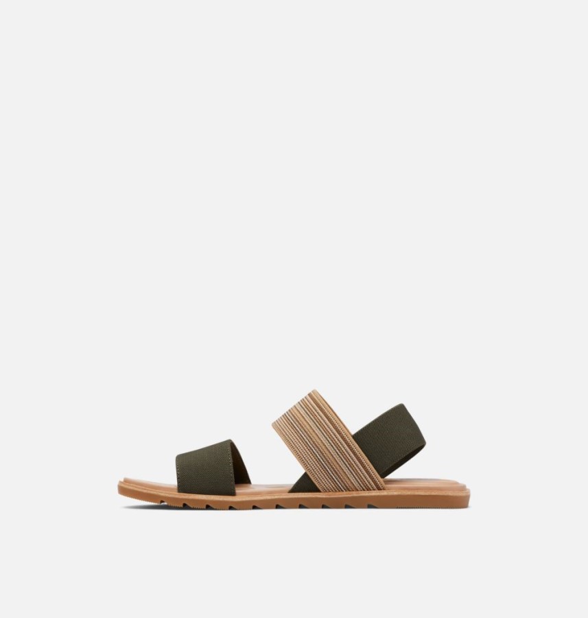 Sorel Australia Olive Green-Gum Womens Ella Ii Two Strap Sandal