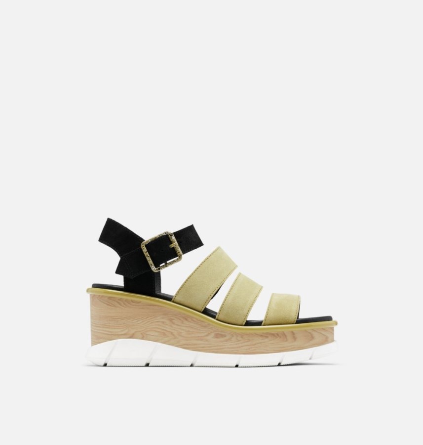 Sorel Australia Olive Shade-White Women's Joanie Iii Ankle Strap Wedge Sandal