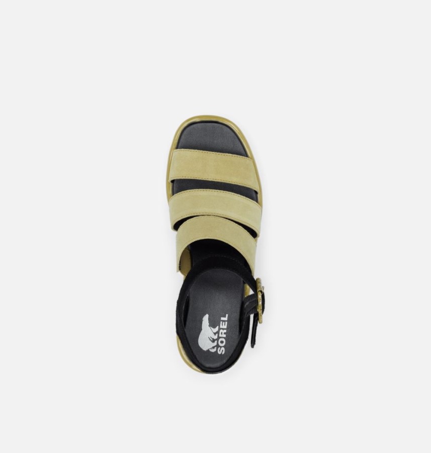 Sorel Australia Olive Shade-White Women's Joanie Iii Ankle Strap Wedge Sandal