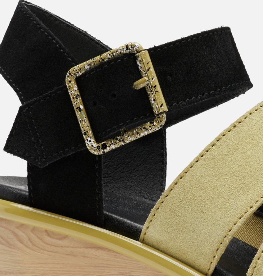 Sorel Australia Olive Shade-White Women's Joanie Iii Ankle Strap Wedge Sandal