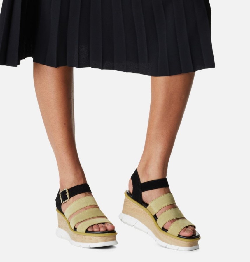 Sorel Australia Olive Shade-White Women's Joanie Iii Ankle Strap Wedge Sandal