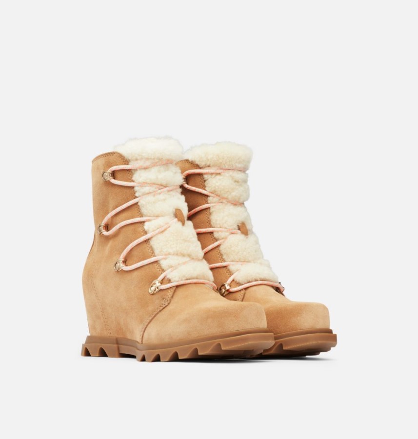 Sorel Australia Tawny Buff-Gum 2 Women's Joan Of Arctic Wedge Iii Lace Cozy Bootie