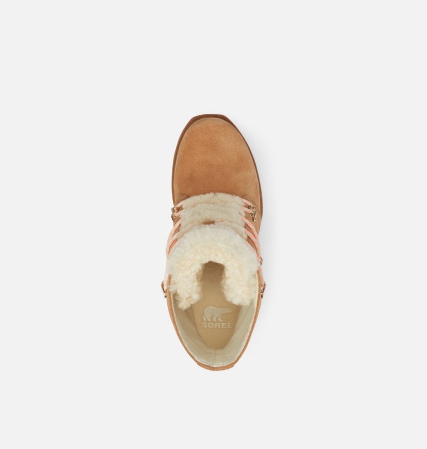 Sorel Australia Tawny Buff-Gum 2 Women's Joan Of Arctic Wedge Iii Lace Cozy Bootie