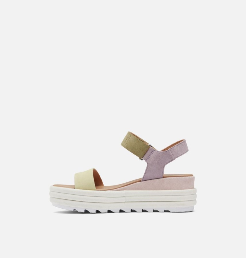 Sorel Australia Tranquil Yellow-Chalk Women's Cameron Flatform Wedge Sandal