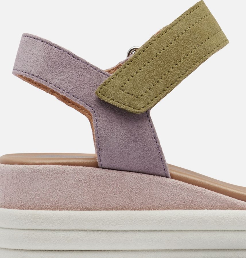Sorel Australia Tranquil Yellow-Chalk Women's Cameron Flatform Wedge Sandal