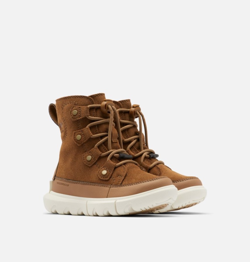 Sorel Australia Velvet Tan-Chalk Children's Explorer Lace Boot