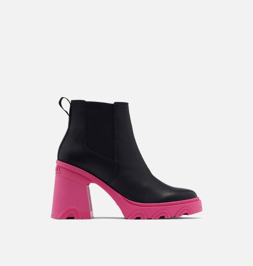 Sorel Australia Women's Brex Heel Chelsea Bootie Black-Cactus Pink
