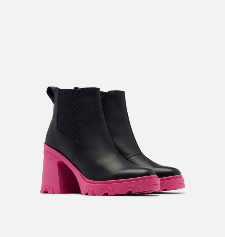 Sorel Australia Women's Brex Heel Chelsea Bootie Black-Cactus Pink