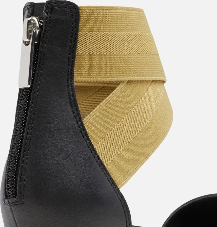 Sorel Australia Women's Cameron Flatform Ankle Strap Wedge Sandal Black-Olive Shade