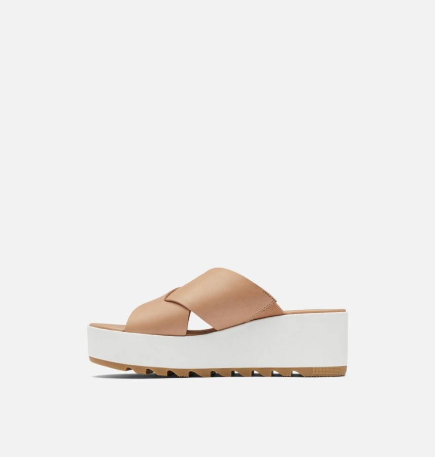 Sorel Australia Women's Cameron Flatform Mule Wedge Sandal Honest Beige-Sea Salt