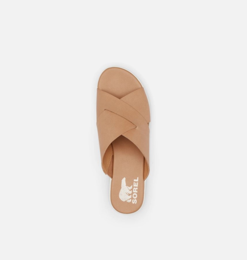 Sorel Australia Women's Cameron Flatform Mule Wedge Sandal Honest Beige-Sea Salt
