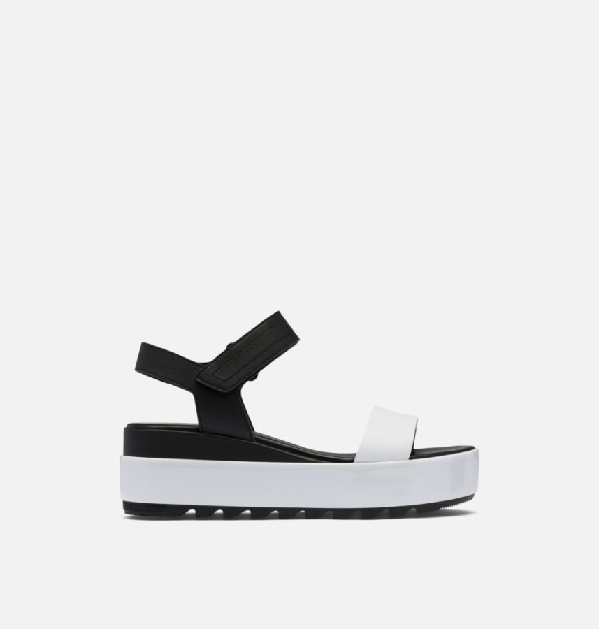 Sorel Australia Women's Cameron Flatform Wedge Sandal Black-White