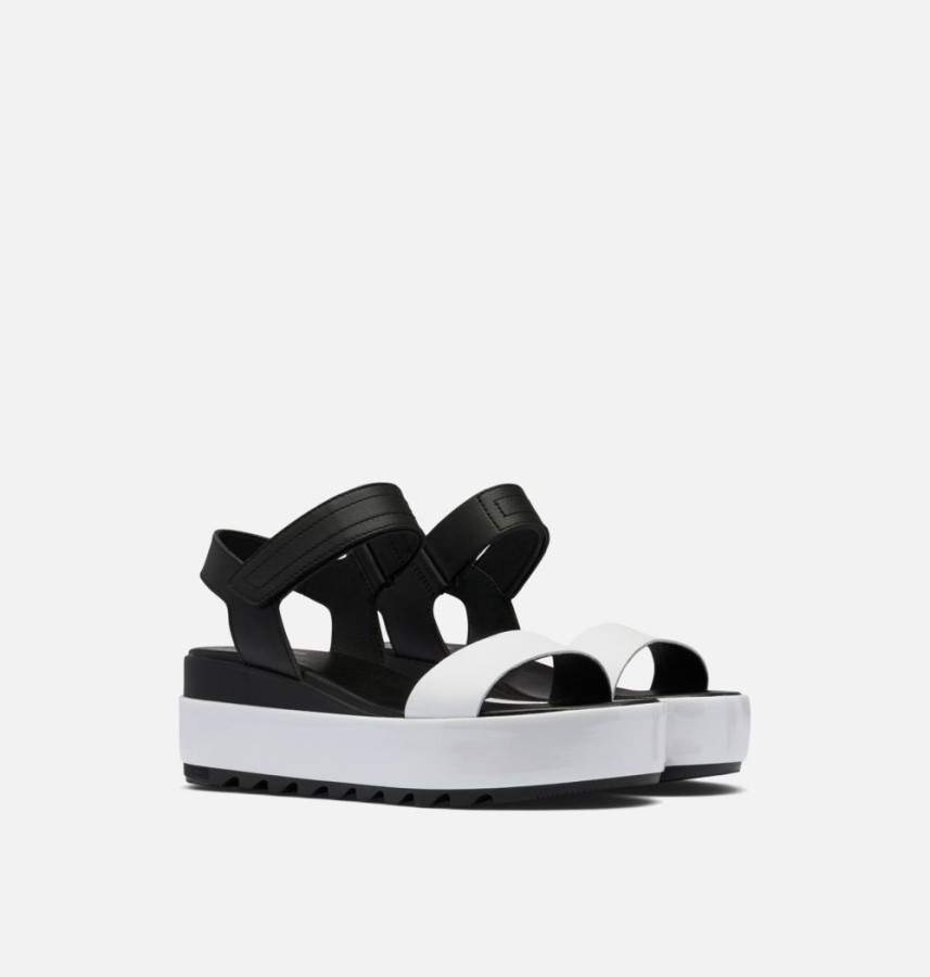 Sorel Australia Women's Cameron Flatform Wedge Sandal Black-White